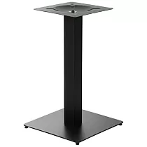 Центральная ножка стола из металла, черного цвета, размеры основания 45х45 см.