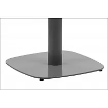 Центральная ножка стола из металла, черного цвета, размеры основания 45х45 см, высота 73 см.
