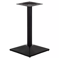 Centrālā galda kāja no metāla, melnā krāsā, pamatnes dimensijas 50x50 cm, augstums 73 cm