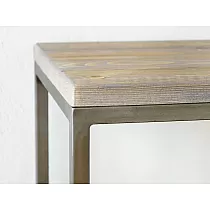 Noční stolek, deska z borovicového dřeva, kovový rám, výška 39,5 cm, šířka a hloubka 37 cm, sada 2 kusů