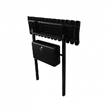 Metallist kalmistupink PVC ribidest allalastava istme ja lukustatava kastiga, laius 80 cm