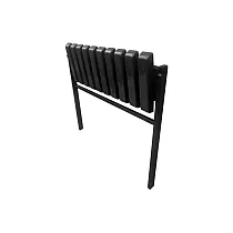 Metal bench for cemeteries with drop-down seat made of PVC flat ribs, width 82 cm