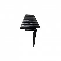 Metal bench for cemeteries with drop-down seat made of PVC flat ribs, width 82 cm