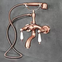Mezclador de agua para baño de lujo fabricado en latón, montaje en pared, altura 31 cm, longitud del caño 11 cm