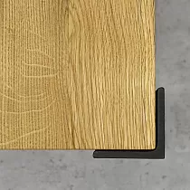 Niddereg Héicht stilvoll Metalldëschbeen mat zousätzlech Ënnerstëtzer fir Tabletop, zolidd Wénkel, fir Kaffisdësch oder Bank, Faarf schwaarz oder mat Stahleffekt, Gesamthéicht 49 cm