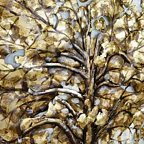 Decor metalic 3D de perete Forța liniştită a naturii, dimensiuni 70x120 cm