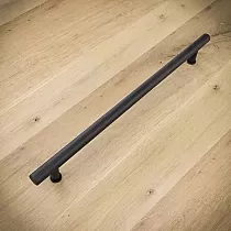 Dlouhá černá ocelová rukojeť s kulatou tyčí pro posuvné dveře nebo čela nábytku, výška 40 cm nebo 60 cm, váha 580 nebo 680 gramů, sada 2 ks