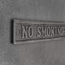 Μαντεμένια μεταλλική επιγραφή NO SMOKING, διαστάσεις 23x4 cm, σετ 5 τεμ.