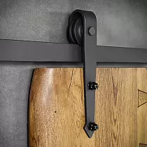 System do drzwi przesuwnych, do drzwi jednoskrzydłowych do 130 kg, długość 200 cm, czarny, naścienny