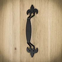 Stumdomų durų metalinė trauka iš plieno, juodos spalvos, rinkinyje 4 vnt., aukštis 27,5 cm, svoris 250 gramų