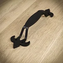 Maniglione in metallo per porta scorrevole in acciaio, colore nero, set di 4 pezzi, altezza 27,5 cm, peso 250 grammi