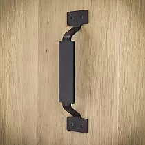 Stumdomų durų metalinė rankena iš plieno, ilgis 22 cm, juodos spalvos, komplekte 4 vnt