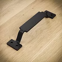 Sliding door metal handle from steel, length 22 cm, black color, set 4 pieces