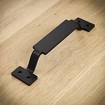Stumdomų durų metalinė rankena iš plieno, ilgis 22 cm, juodos spalvos, komplekte 4 vnt