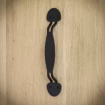 Maniglia in metallo per porta scorrevole in acciaio, colore nero, set di 4 pezzi, lunghezza 24,3 cm