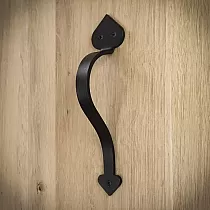 Schiebetür Metall Pull, Grëff aus Stol, schwaarz Faarf, Héicht 23,2 cm, Gewiicht 250 Gramm, Set vu 4 Stécker