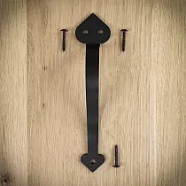 Schiebetür Metall Pull, Grëff aus Stol, schwaarz Faarf, Héicht 23,2 cm, Gewiicht 250 Gramm, Set vu 4 Stécker