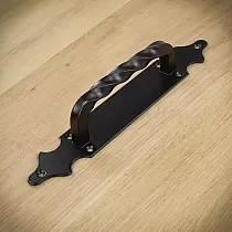 Kovové madlo posuvných dveří z oceli, hladký povrch, černá barva, sada 4 kusů, výška 28 cm