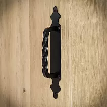 Maniglia in metallo per porta scorrevole in acciaio, superficie liscia, colore nero, set di 4 pezzi, altezza 28 cm