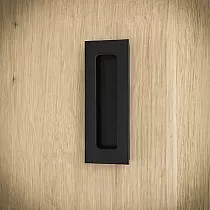 Tirador metálico para puerta corredera, tirador, fabricado en acero, color negro, lacado, altura 11 cm, peso 50 gramos, juego de 4 piezas