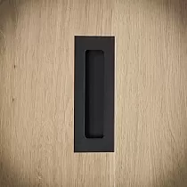 Tirador metálico para puerta corredera, tirador, fabricado en acero, color negro, lacado, altura 11 cm, peso 50 gramos, juego de 4 piezas