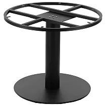 Keskne metallist lauajalg terasest, suurtele lauaplaatidele, must värv, kõrgus 72,5 cm, läbimõõt 70 cm