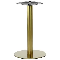 Centrální stolová noha z nerezového kovu, zlatá barva, výška 72,5 cm, průměr podstavy 45 cm