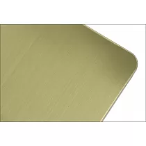 Dubbel bordsfot i metall, bottenplatta med rostfri beläggning i guldfärg 70x40 cm, höjd 72,5 cm