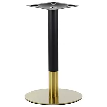 Base de table en métal dans une combinaison de couleur or et noir, diamètre de la plaque inférieure 45 cm, hauteur 72,5 cm, convient aux plateaux de table D70 cm