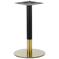 Kovová stolová podnož v kombinaci zlaté a černé barvy, průměr spodní desky 45 cm, výška 72,5 cm, vhodné pro stolové desky D70 cm