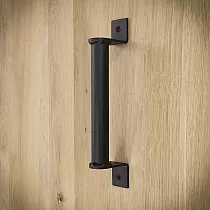Metal sliding door pull handle made of steel, black color, height 21.5 cm, weight 280 grams, set of 4 pcs.