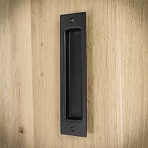 Black metal sliding door pull handle made of steel, black color, height 16.5 cm, weight 250 grams, set of 4 pcs.