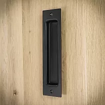 Schwaarz Metall Schiebetür Pullhandtak aus Stol, schwaarz Faarf, Héicht 16,5 cm, Gewiicht 250 Gramm, Set vu 4 Stéck.
