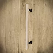 Puidust ja terasest lükandukse käepide, kõrgus 40 cm, kaal 430 grammi, komplektis 3 tk.