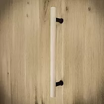 Medinė ir plieninė stumdomų durų rankena, aukštis 60 cm, svoris 530 gramų, rinkinys iš 3 vnt.