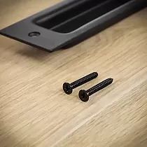 Schwaarz Metall Schiebetür Pullhandtak aus Stol, schwaarz Faarf, Héicht 20,5 cm, Gewiicht 250 Gramm, Set vu 4 Stéck