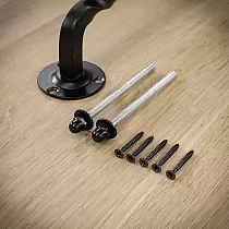 Bükülmüş metal çekme, sürgülü kapılar için tutamak, siyah renk, yükseklik 24 cm, ağırlık 450 gram, 4 parçalı set.