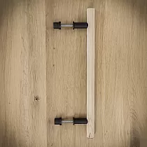 Maner usi glisante din lemn si otel, inaltime 40 cm, greutate 430 grame, 3 bucati in set.