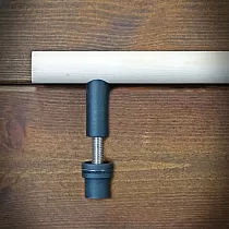 Medinė ir plieninė stumdomų durų rankena, aukštis 60 cm, svoris 530 gramų, rinkinys iš 3 vnt.