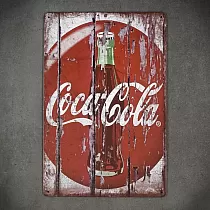 Decorative wall plate, Coca-cola wood, 30x20 cm