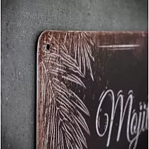 Placa decorativa de perete Cocktail mojito inclusiv reteta, dimensiuni 20x30 cm