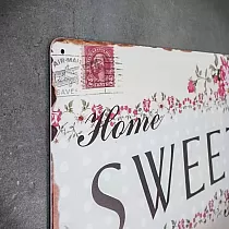 Placa decorativa de perete, SWEET HOME FLOWERS, 30x20 cm
