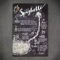 Dekoratyvinė sienų lenta, SPAGETTI RECEPTAS, 30x20 cm