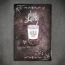 Decoratief wandbord, ICED LATTE, 30x20 cm