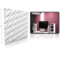 3D dekorativ Mauer Polystyrol Panelen Relax, 60x60cm, wäiss Faarf, bemalbar, Set vun 12 Stéck. (4,32 m2)