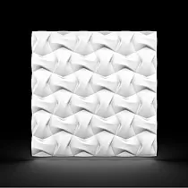 3D decoratieve wandpanelen van polystyreen Plexus met gedraaid, golvend effect, 60x60cm, kleur wit, overschilderbaar, set van 12 stuks 4,32 m2