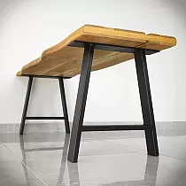 Picioare de masă stabile în formă de A din oțel pentru o masă sau o bancă cu înălțime mică, înălțime 45 cm, lățime 40 cm, set de 2 bucăți
