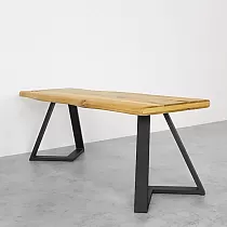 3D Metall Dëschbeen aus Stol, Héicht 45 cm, Gesamtbreet 46 cm, schwaarz Faarf oder mat Stahleffekt, Set vun 2 Stéck.