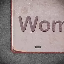 Decoratief wandbord, VROUW 1, 31x16 cm