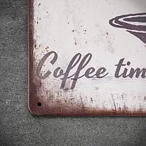 Placa de pared decorativa de metal, COFFEE LOUNGE, 30x20 cm